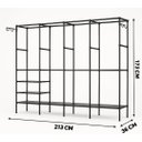 Ver imagem 7 de Closet Aberto Casal 4 Colunas Guarda Roupa Organizador Metal Cabideiro com Sapateira Milemon