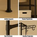 Ver imagem 6 de Closet Aberto Casal 4 Colunas Guarda Roupa Organizador Metal Cabideiro com Sapateira Milemon