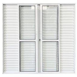 Porta Balcão de Alumínio 6 Folhas 210 X 180cm com Fechadura Linha 25 Esquadrias Bergamo - 4
