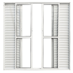 Porta Balcão de Alumínio 6 Folhas 210 X 180cm com Fechadura Linha 25 Esquadrias Bergamo - 6