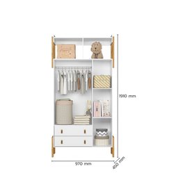 Guarda Roupa Quarto Infantil Bebê 3 Portas 2 Gavetas com Nicho Fantasia 4375 Qmovi - 3