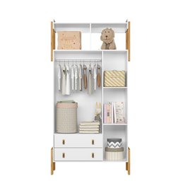 Guarda Roupa Quarto Infantil Bebê 3 Portas 2 Gavetas com Nicho Fantasia 4375 Qmovi - 2