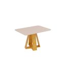 Ver imagem 2 de Mesa de Jantar Retangular Tampo Chanfrado Curvo 120x90 Dj Móveis Kiara Cedro Off White