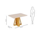 Ver imagem 6 de Mesa de Jantar Retangular Tampo Chanfrado Curvo 120x90 Dj Móveis Kiara Cedro Off White