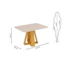 Ver imagem 6 de Mesa de Jantar Retangular Tampo Chanfrado Curvo 120x90 Dj Móveis Kiara Cedro Off White
