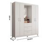 Guarda Roupa Casal 4 Portas 3 Gavetas Capelinha com Espelho Natal Espresso Móveis - 4
