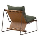 Ver mais imagens de Kit Poltrona com Puff Turim Base Aço Titânio Recouro Camel Linho Verde - Nexta Casa