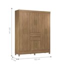 Ver imagem 5 de Conjunto de Guarda Roupa e Cômoda Cora para Quarto 9 Portas 6 Gavetas MDP 162cm Amêndola