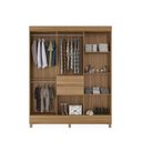 Ver imagem 7 de Conjunto de Guarda Roupa e Cômoda Cora para Quarto 9 Portas 6 Gavetas MDP 162cm Amêndola