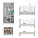 Ver imagem 7 de Conjunto de Quarto Aurora 4 Portas 6 Gavetas MDP-MDF Branco Multimóveis