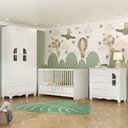 Ver imagem 1 de Conjunto de Quarto Aurora 4 Portas 6 Gavetas MDP-MDF Branco Multimóveis