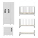 Ver imagem 3 de Conjunto de Quarto Aurora 4 Portas 6 Gavetas MDP-MDF Branco Multimóveis