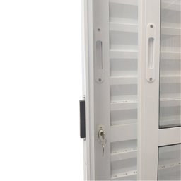 Porta Balcão de Alumínio 3 Folhas Móveis 210 x 150cm com Fechadura Linha 25 Esquadrias Bergamo - 5