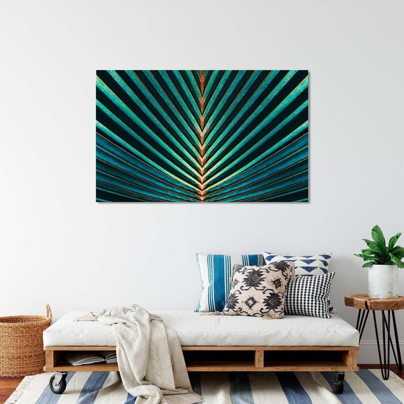 Quadro Decorativo Tela Canvas Flores e Folhas Palm Tree - 150x80 Cm - 5