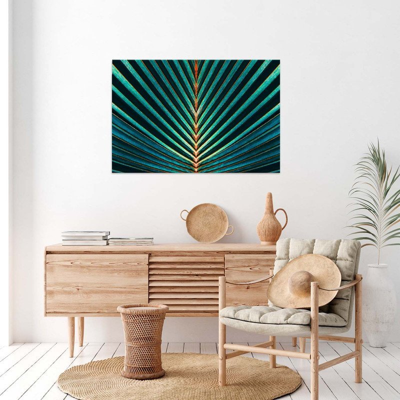 Quadro Decorativo Tela Canvas Flores e Folhas Palm Tree - 150x80 Cm - 4