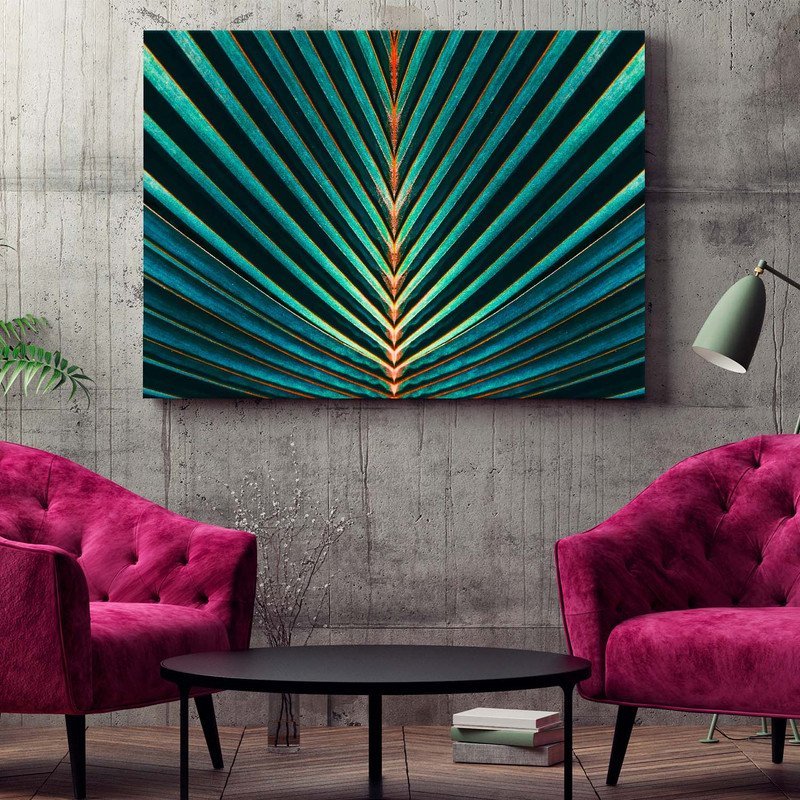 Quadro Decorativo Tela Canvas Flores e Folhas Palm Tree - 150x80 Cm - 2