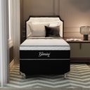 Ver imagem 6 de Cama Box Solteirão Molas Ensacadas Gemini 96x203x68 Montreal Branco/Preto