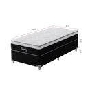 Ver imagem 2 de Cama Box Solteirão Molas Ensacadas Gemini 96x203x68 Montreal Branco/Preto