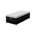 Ver imagem 1 de Cama Box Solteirão Molas Ensacadas Gemini 96x203x68 Montreal Branco/Preto