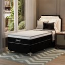Ver imagem 5 de Cama Box Solteirão Molas Ensacadas Gemini 96x203x68 Montreal Branco/Preto