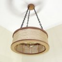 Ver imagem 3 de Luminária Lustre Pendente Rústico Retro Madeira Sisal 35cm