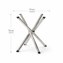 Ver mais imagens de Jogo Mesa Jantar Pé Palito Cromada + 4 Cadeiras Reforço Assento Grosso Prata Vidro 90cm