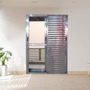 Ver imagem 1 de Porta Balcão de Alumínio 3 Folhas Móveis 210 x 160cm com Fechadura Linha 25 Esquadrias Bergamo