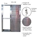 Ver imagem 3 de Porta Balcão de Alumínio 3 Folhas Móveis 210 x 160cm com Fechadura Linha 25 Esquadrias Bergamo