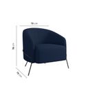 Ver imagem 3 de Poltrona Decorativa em Veludo Céu Yescasa Azul Marinho