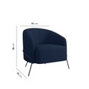 Ver imagem 3 de Poltrona Decorativa em Veludo Céu Yescasa Azul Marinho