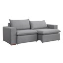 Ver imagem 7 de Sofá Retrátil 200cm 3 Lugares Molas Bonnel Linho Cinza Barcelona