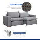 Ver imagem 3 de Sofá Retrátil 200cm 3 Lugares Molas Bonnel Linho Cinza Barcelona