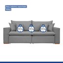 Ver imagem 6 de Sofá Retrátil 200cm 3 Lugares Molas Bonnel Linho Cinza Barcelona
