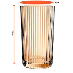 Kit Graffiato com 6 Copos e 1 Jarra de Vidro Âmbar para Suco ou Água - 7 Peças - 2
