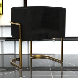 Poltrona Estofada Decorativa Pé de Ferro Estilo Industrial:preto - 1