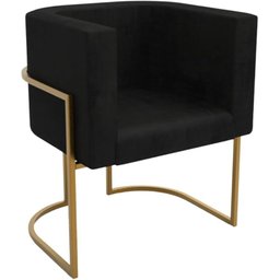 Poltrona Estofada Decorativa Pé de Ferro Estilo Industrial:preto - 3