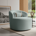 Ver imagem 3 de Puff Poltrona Decorativa Orgânica Roma Bouclé Giratória Almofada:verde Menta