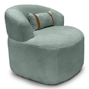 Ver imagem 2 de Puff Poltrona Decorativa Orgânica Roma Bouclé Giratória Almofada:verde Menta