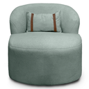 Ver imagem 1 de Puff Poltrona Decorativa Orgânica Roma Bouclé Giratória Almofada:verde Menta