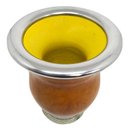Ver imagem 4 de Kit Chimarrão Cuia Lisa Bocal Inox Pé Metal + Bomba Inox Estampada Mola 24cm