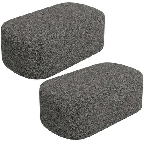 Kit 02 Puffs Decorativo Orgânico para Living Quarto 100cm Doha W01 Linho Mescla Chumbo - Lyam Decor