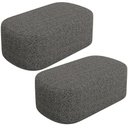 Ver imagem 1 de Kit 02 Puffs Decorativo Orgânico para Living Quarto 100cm Doha W01 Linho Mescla Chumbo - Lyam Decor
