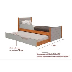 Colchão Solteiro Pérola Gray Polar (2un) + Bicama Elza Branco - 5