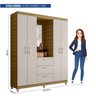 Guarda Roupa Casal 4 Portas 3 Gavetas Capelinha com Espelho Natal Espresso Móveis - 7