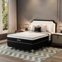 Ver imagem 5 de Cama Box Viúva Molas Ensacadas Gemini 128x188x68 Montreal Branco/Preto
