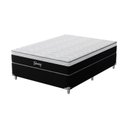 Ver imagem 1 de Cama Box Viúva Molas Ensacadas Gemini 128x188x68 Montreal Branco/Preto