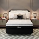 Ver imagem 6 de Cama Box Viúva Molas Ensacadas Gemini 128x188x68 Montreal Branco/Preto