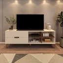 Ver imagem 5 de Rack com Painel para TV para 75 Polegadas com LED 251cm x 180cm Yescasa Pinho Off White