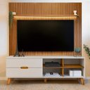Ver imagem 1 de Rack com Painel para TV para 75 Polegadas com LED 251cm x 180cm Yescasa Pinho Off White