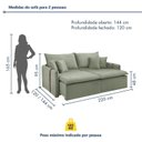 Ver imagem 3 de Sofá Cama Retrátil e Reclinável 3 Lugares Bouclé Verde Windson 220cm Yescasa